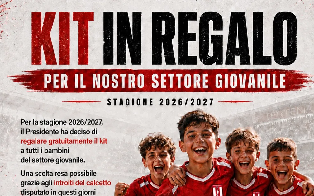 Kit in regalo per il Settore Giovanile, stagione 2026/2027